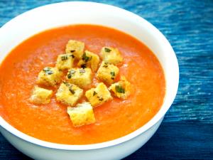 1 Serving Roasted Tomato Basil Soup W/ Croutons - Bowl