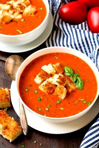 1 Serving Roasted Tomato Basil Soup W/ Croutons - Cup