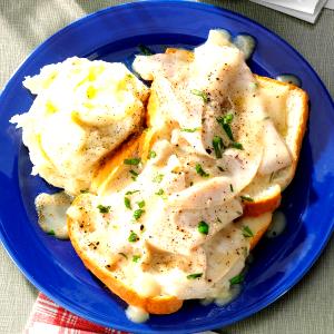 1 Serving Roasted Turkey Open-Faced Sandwich
