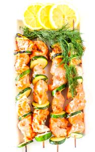 1 serving Salmon Kabob Plate