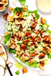 1 Serving Salmon & Shrimp Caesar Salad Half - Special Request No Dressing