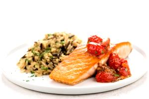 1 serving Salmon with Brown-Butter Tomato Relish