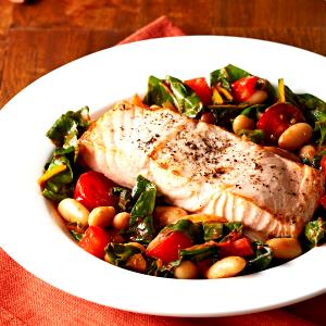 1 Serving Salmone Cannellini - Special Request Less Oil For Salmon, No Oil For Beans