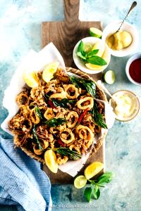 1 Serving Salt And Pepper Calamari With Chili Bean Sauce Add