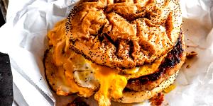 1 Serving Sausage,Egg, Cheese, Golden Bun Sandwich