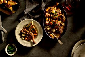 1 Serving Seafood Trio, Mahi, Coq Au Vin