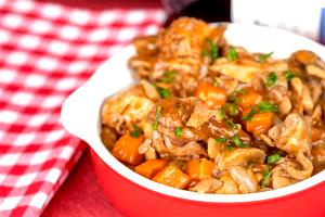 1 Serving Seafood Trio, Salmon, Coq Au Vin