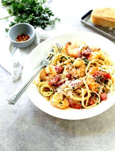 1 Serving Seaside Shrimp & Pasta - Special Request No Added Garlic Butter