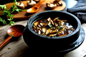 1 Serving Silken Tofu - Cooked İn Vegetarian Mushroom Soup Base