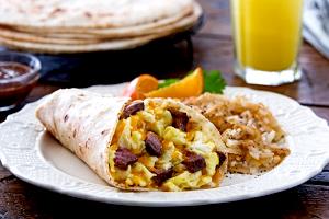 1 Serving Sirloin Steak & Egg Burrito No Salsa