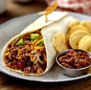 1 Serving Smaller Shredded Pork Burritos