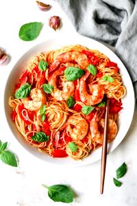 1 Serving Spaghettini Pomodoro With Jumbo Prawns