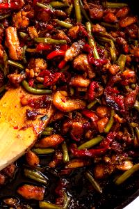 1 Serving Spicy Chili Bean Chicken - Special Request That Green Beans Not Be Deep Fried