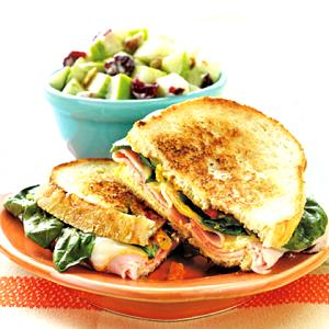 1 Serving Spinach Ham & Swiss Panini