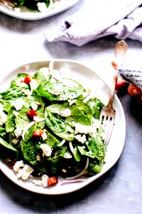 1 Serving Spinach, Pancetta, And Goat Cheese Salad - Special Request No Dressing