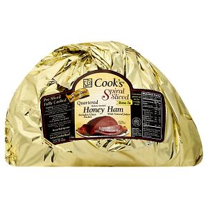 1 Serving Spiral Sliced Ham - Bone-İn Quartered - Honey Cured