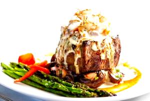 1 serving Steak Lobster-and-Shrimp Oscar