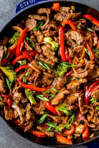 1 Serving Steak Tips Stir-Fry