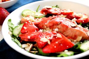 1 Serving Strawberries Wild Salad With Salmon - Special Request No Dressing