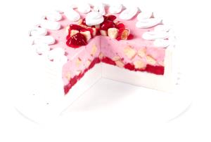 1 Serving Strawberry Cheesequake Blizzard Cake, 10", 1/10 Slice Of Cake