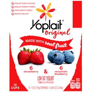 1 Serving Strawberry Yogurt With Blueberries (Low Fat) - Large