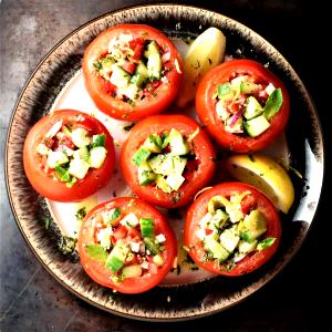 1 Serving Stuffed Tomato With A Petite Salad