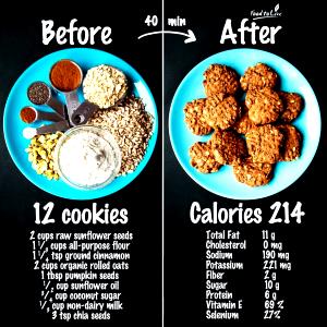 1 Serving Sunflower Cookie, No Refined Sugar