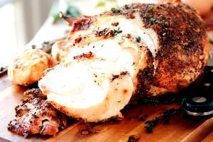 1 Serving Italian Style Roasted Garlic Turkey Breast (Flat)