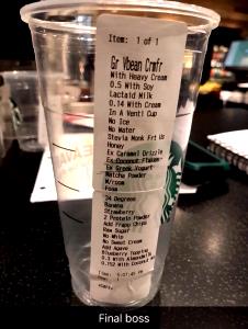 1 Serving Tall - Vanilla Creme - No Whip - Soy (US) Milk
