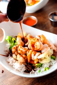 1 Serving Teriyaki Bowl - Shrimp - Regular - Brown Rice
