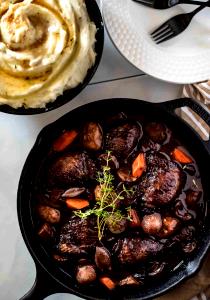1 Serving Teriyaki Marinated Sirloin, Coq Au Vin
