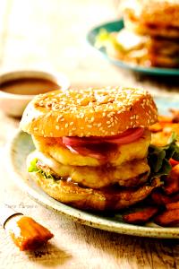 1 Serving Teriyaki Turkey Burger - Special Request No Cheese And Less Oil