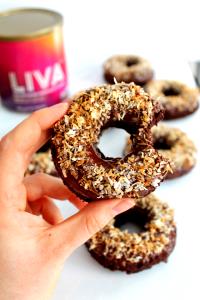1 Serving Toasted Coconut-Chocolate Cake Donuts