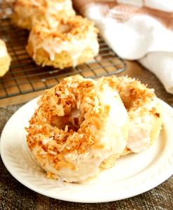 1 Serving Toasted Coconut-White Cake Donuts