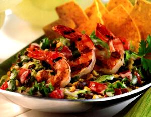 1 Serving Tostada Salad Charbroiled Shrimp