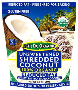 1 Serving Unsweetened Organic Coconut - Reduced Fat