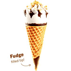 1 Serving Vanilla Fudge Chocolate Sundae Cones
