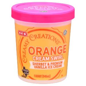 1 Serving Vanilla Orange Sherbet Ice Cream Swirl