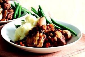 1 Serving Vegetable Medley, Coq Au Vin