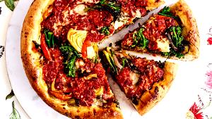 1 Serving Veggie Deep Dish Pizza