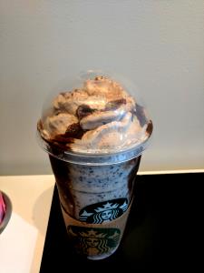 1 Serving Venti - Mint Mocha Chip Frappuccino Blended Coffee With Chocolate Whipped Cream - No Whip - Soy (US) Milk