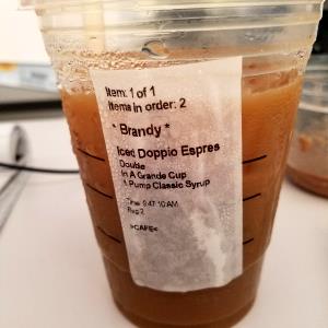 1 Serving Venti - Starbucks Doubleshot On Ice Beverage - Nonfat Milk