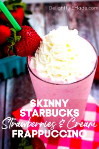 1 Serving Venti - Strawberries & Creme Frappuccino Blended Creme - No Whip - 2% Milk