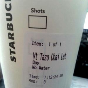 1 Serving Venti - Tazo Tea - Soy (US) Milk