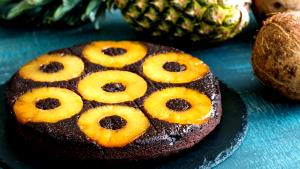 1 serving Warm Chocolate Pineapple Upside Down Cake
