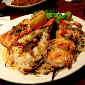 1 serving Wood-Grilled Lobster, Shrimp & Salmon