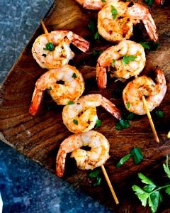 1 Serving Wood-Grilled Shrimp Skewers