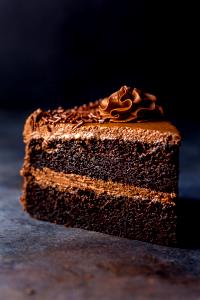 1 slice (1/12 cake) (113 g) Chocolate Cake with Fudge Icing