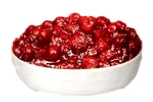 1 Slice (1/2" Thick, Approx 8 Slices Per Can) Cranberry Sauce (Sweetened, Canned)
