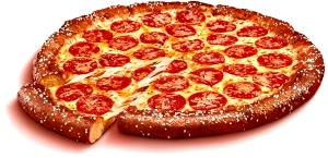 1 slice (1/8 pizza) (110 g) Soft Pretzel Crust Pepperoni Pizza